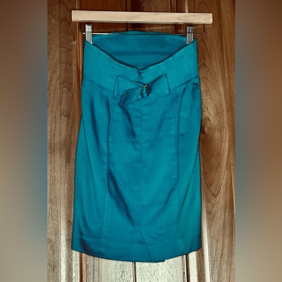 Vintage Novespazio - Noboru Yamafuji - High-Low Waist Turquoise Skirt EUC est XS - Picture 3 of 7